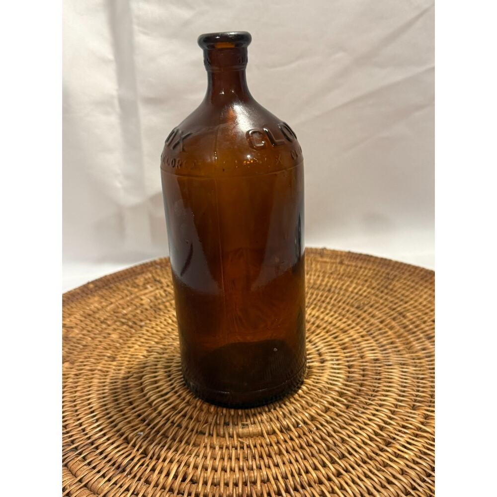 Vintage CLOROX Amber Brown Glass Bottle - Picture 2 of 6